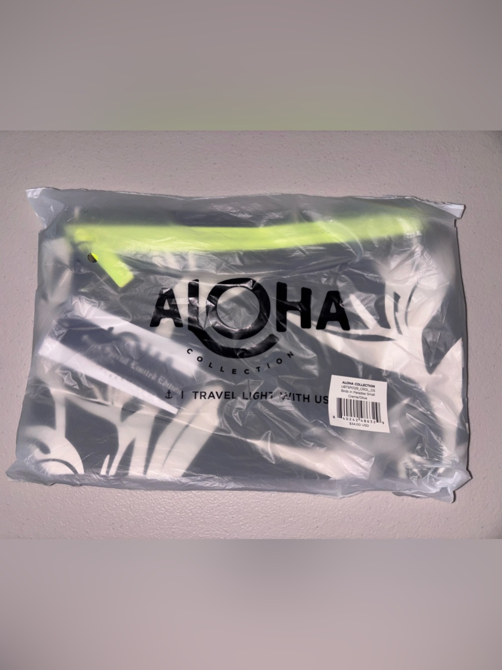 ALOHA Collection Neon Yellow and Black Travel Pouch